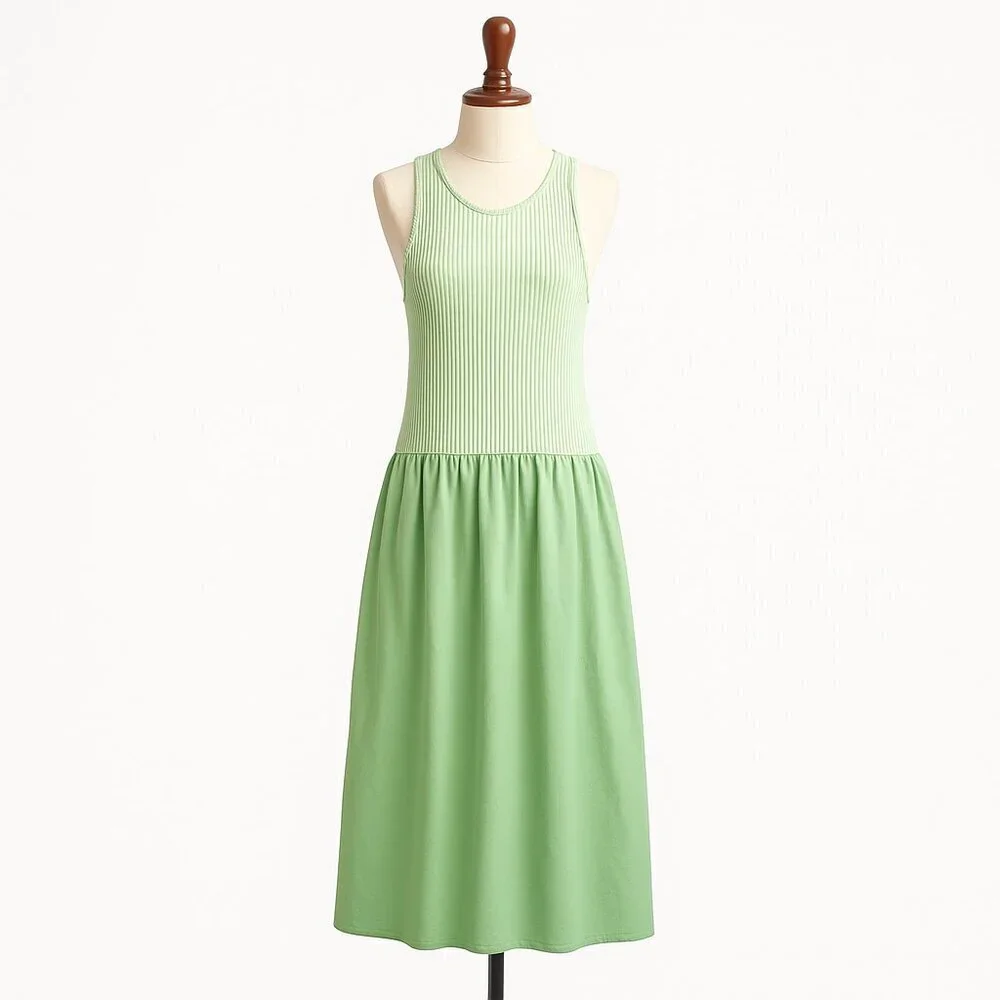 Free People Drops Of Venus Midi Dress Green Sz Medium Vacation Spring Summer NWT
